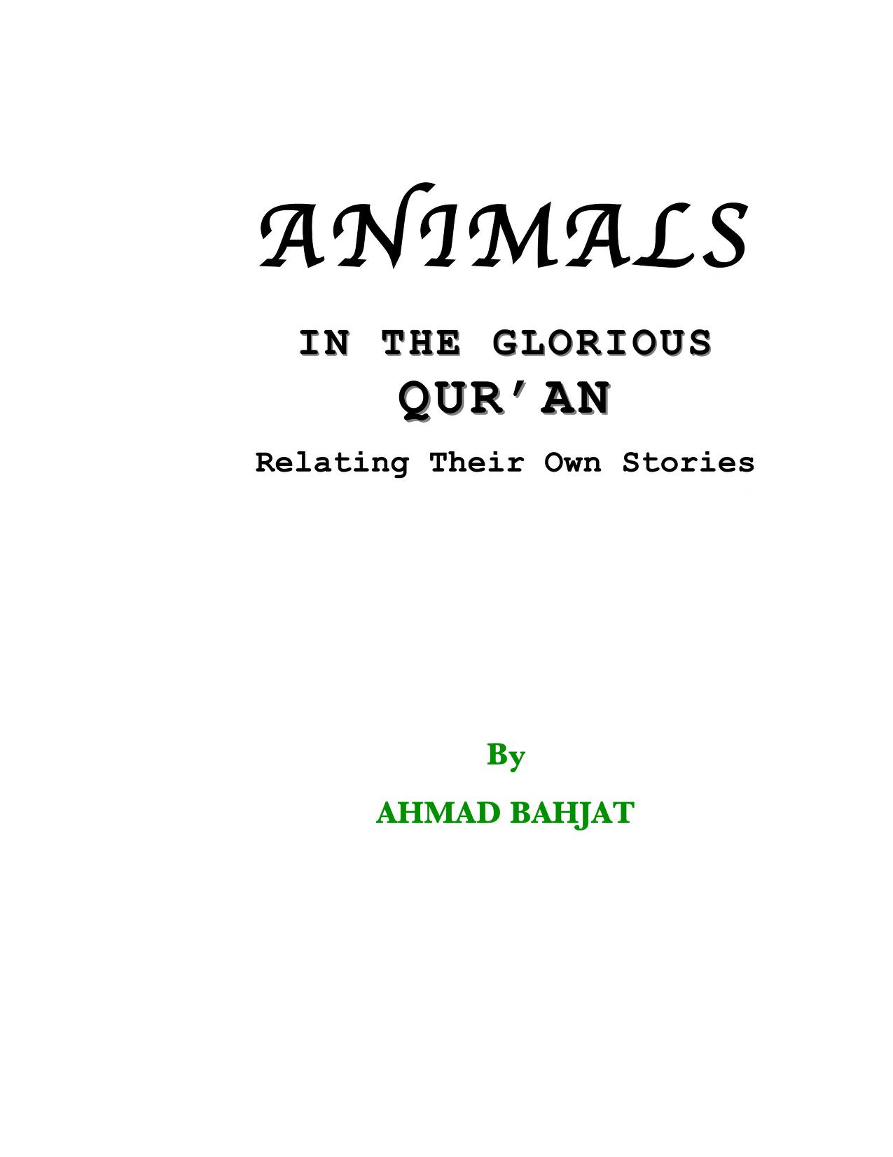 Animals In The Quran Ahmad Bahjat : Free_Islamic_Books : Free Download,  Borrow, and Streaming : Internet Archive